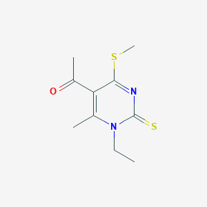 1-[1-ethyl-6-methyl-4-(methylthio)-2-thioxo-1,2-dihydro-5-pyrimidinyl]ethanone