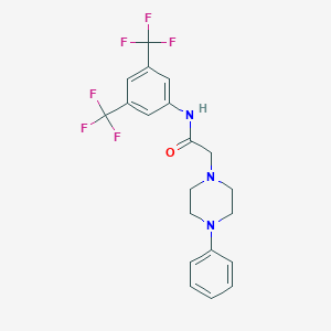 molecular formula C20H19F6N3O B371296 N-[3,5-bis(trifluoromethyl)phenyl]-2-(4-phenylpiperazin-1-yl)acetamide CAS No. 329778-87-2