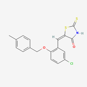 molecular formula C18H14ClNO2S2 B3712965 5-{5-chloro-2-[(4-methylbenzyl)oxy]benzylidene}-2-thioxo-1,3-thiazolidin-4-one 