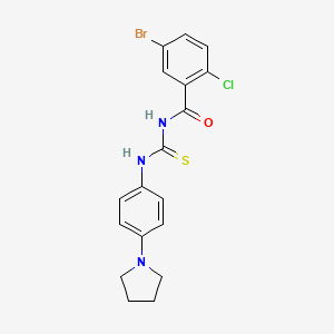 5-bromo-2-chloro-N-[(4-pyrrolidin-1-ylphenyl)carbamothioyl]benzamide