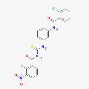 molecular formula C22H17ClN4O4S B3712976 N-[(3-{[(2-chlorophenyl)carbonyl]amino}phenyl)carbamothioyl]-2-methyl-3-nitrobenzamide CAS No. 6599-92-4