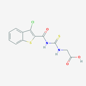 molecular formula C12H9ClN2O3S2 B371298 [({[(3-Chloro-1-benzothien-2-yl)carbonyl]amino}carbothioyl)amino]acetic acid 