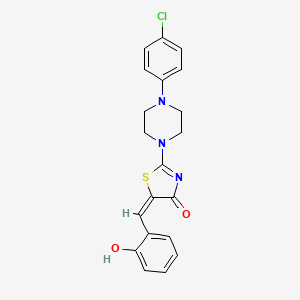 (5E)-2-[4-(4-chlorophenyl)piperazin-1-yl]-5-(2-hydroxybenzylidene)-1,3-thiazol-4(5H)-one