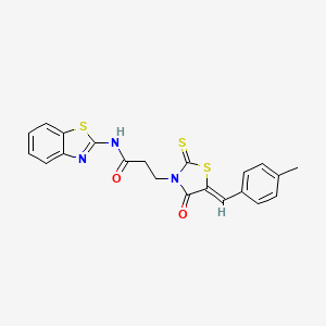 N-1,3-benzothiazol-2-yl-3-[5-(4-methylbenzylidene)-4-oxo-2-thioxo-1,3-thiazolidin-3-yl]propanamide