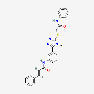 molecular formula C26H23N5O2S B3713003 N-(3-{5-[(2-anilino-2-oxoethyl)thio]-4-methyl-4H-1,2,4-triazol-3-yl}phenyl)-3-phenylacrylamide 