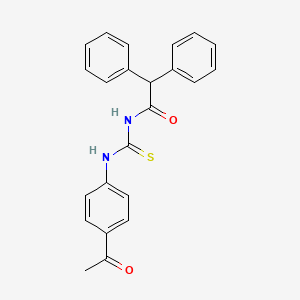 molecular formula C23H20N2O2S B3713008 N-[(4-acetylphenyl)carbamothioyl]-2,2-diphenylacetamide 