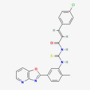 molecular formula C23H17ClN4O2S B3713029 (2E)-3-(4-chlorophenyl)-N-{[2-methyl-5-([1,3]oxazolo[4,5-b]pyridin-2-yl)phenyl]carbamothioyl}prop-2-enamide 