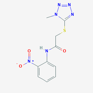 molecular formula C10H10N6O3S B371304 2-[(1-methyl-1H-1,2,3,4-tetrazol-5-yl)sulfanyl]-N-(2-nitrophenyl)acetamide CAS No. 331459-68-8