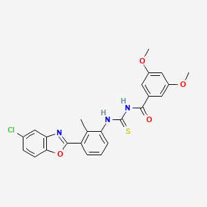 N-{[3-(5-chloro-1,3-benzoxazol-2-yl)-2-methylphenyl]carbamothioyl}-3,5-dimethoxybenzamide