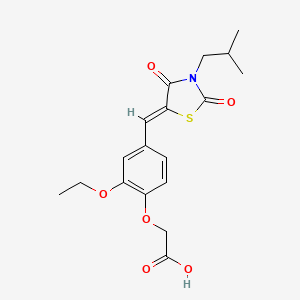 {2-ethoxy-4-[(3-isobutyl-2,4-dioxo-1,3-thiazolidin-5-ylidene)methyl]phenoxy}acetic acid