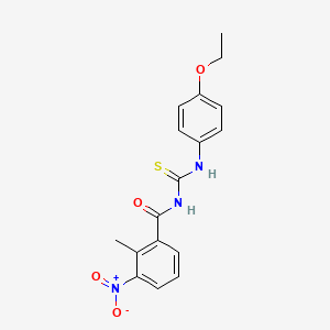 molecular formula C17H17N3O4S B3713050 N-[(4-ethoxyphenyl)carbamothioyl]-2-methyl-3-nitrobenzamide 