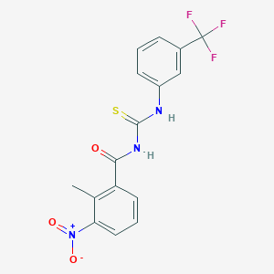 molecular formula C16H12F3N3O3S B3713053 2-methyl-3-nitro-N-({[3-(trifluoromethyl)phenyl]amino}carbonothioyl)benzamide 