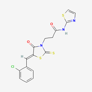 3-[5-(2-chlorobenzylidene)-4-oxo-2-thioxo-1,3-thiazolidin-3-yl]-N-1,3-thiazol-2-ylpropanamide