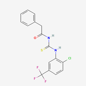 molecular formula C16H12ClF3N2OS B3713085 N-({[2-chloro-5-(trifluoromethyl)phenyl]amino}carbonothioyl)-2-phenylacetamide 