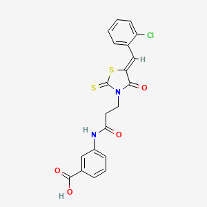 molecular formula C20H15ClN2O4S2 B3713088 3-({3-[(5Z)-5-(2-chlorobenzylidene)-4-oxo-2-thioxo-1,3-thiazolidin-3-yl]propanoyl}amino)benzoic acid CAS No. 6603-74-3