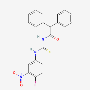 N-[(4-fluoro-3-nitrophenyl)carbamothioyl]-2,2-diphenylacetamide