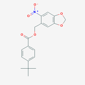 molecular formula C19H19NO6 B371313 (6-硝基-1,3-苯并二氧杂环-5-基)甲基4-叔丁基苯甲酸酯 CAS No. 331459-92-8