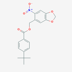 molecular formula C19H19NO6 B371313 (6-ニトロ-1,3-ベンゾジオキソール-5-イル)メチル 4-tert-ブチルベンゾエート CAS No. 331459-92-8