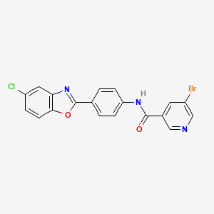 molecular formula C19H11BrClN3O2 B3713149 5-bromo-N-[4-(5-chloro-1,3-benzoxazol-2-yl)phenyl]nicotinamide 