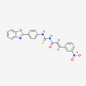 molecular formula C23H16N4O4S B3713162 (2E)-N-{[4-(1,3-benzoxazol-2-yl)phenyl]carbamothioyl}-3-(3-nitrophenyl)prop-2-enamide 