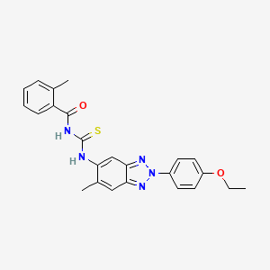 N-{[2-(4-ethoxyphenyl)-6-methyl-2H-benzotriazol-5-yl]carbamothioyl}-2-methylbenzamide