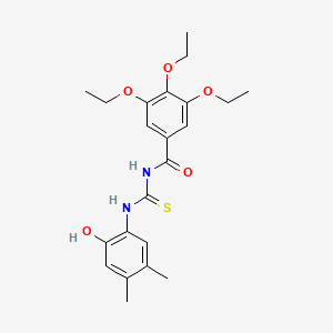 3,4,5-triethoxy-N-[(2-hydroxy-4,5-dimethylphenyl)carbamothioyl]benzamide