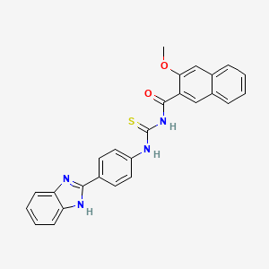 molecular formula C26H20N4O2S B3713176 N-({[4-(1H-benzimidazol-2-yl)phenyl]amino}carbonothioyl)-3-methoxy-2-naphthamide 