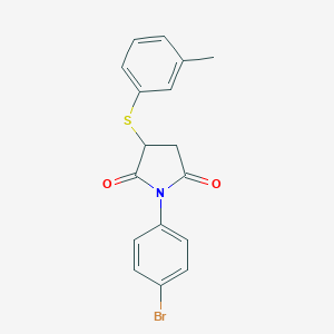 molecular formula C17H14BrNO2S B371318 1-(4-Bromophenyl)-3-(3-methylphenyl)sulfanylpyrrolidine-2,5-dione CAS No. 306730-26-7