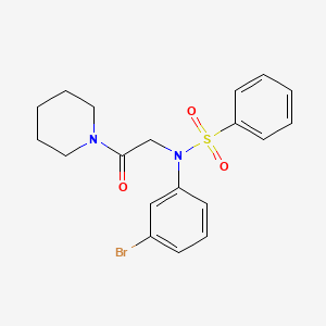 molecular formula C19H21BrN2O3S B3713200 N-(3-bromophenyl)-N-(2-oxo-2-piperidin-1-ylethyl)benzenesulfonamide 