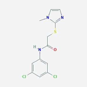 molecular formula C12H11Cl2N3OS B371321 N-(3,5-dichlorophenyl)-2-(1-methylimidazol-2-ylthio)acetamide CAS No. 263016-04-2