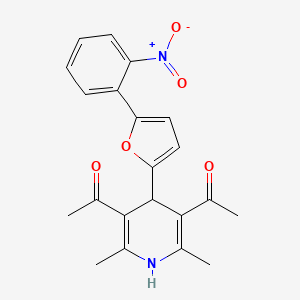 1-[5-acetyl-2,6-dimethyl-4-[5-(2-nitrophenyl)furan-2-yl]-1,4-dihydropyridin-3-yl]ethanone