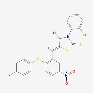 (5Z)-3-(2-chlorophenyl)-5-[[2-(4-methylphenyl)sulfanyl-5-nitrophenyl]methylidene]-2-sulfanylidene-1,3-thiazolidin-4-one