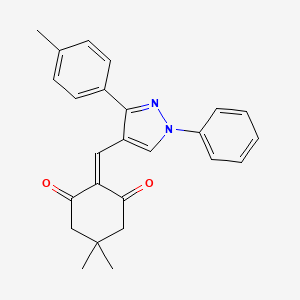 molecular formula C25H24N2O2 B3713224 5,5-dimethyl-2-{[3-(4-methylphenyl)-1-phenyl-1H-pyrazol-4-yl]methylidene}cyclohexane-1,3-dione 