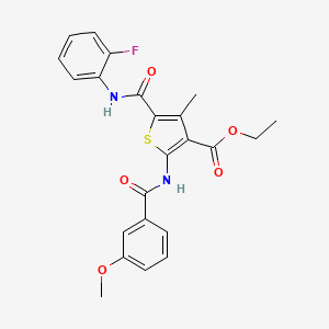 Ethyl 5-[(2-fluorophenyl)carbamoyl]-2-(3-methoxybenzamido)-4-methylthiophene-3-carboxylate