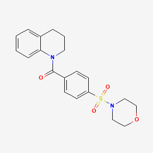 molecular formula C20H22N2O4S B3713233 1-[4-(4-morpholinylsulfonyl)benzoyl]-1,2,3,4-tetrahydroquinoline 