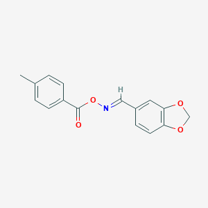 molecular formula C16H13NO4 B371324 1,3-benzodioxole-5-carbaldehyde O-(4-methylbenzoyl)oxime CAS No. 306732-19-4