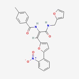 N-[(E)-3-(furan-2-ylmethylamino)-1-[5-(2-nitrophenyl)furan-2-yl]-3-oxoprop-1-en-2-yl]-4-methylbenzamide