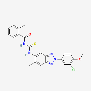 molecular formula C23H20ClN5O2S B3713257 3-[2-(3-CHLORO-4-METHOXYPHENYL)-6-METHYL-1,2,3-BENZOTRIAZOL-5-YL]-1-(2-METHYLBENZOYL)THIOUREA 