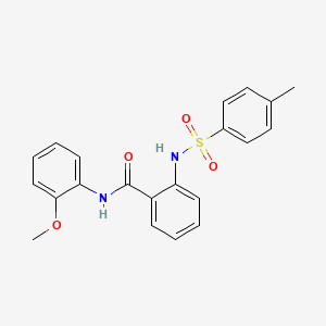 molecular formula C21H20N2O4S B3713272 N-(2-methoxyphenyl)-2-{[(4-methylphenyl)sulfonyl]amino}benzamide 