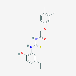 molecular formula C19H22N2O3S B3713282 2-(3,4-dimethylphenoxy)-N-{[(5-ethyl-2-hydroxyphenyl)amino]carbonothioyl}acetamide 