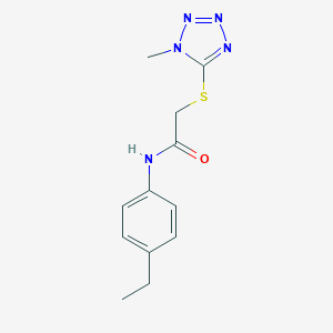 molecular formula C12H15N5OS B371332 N-(4-Ethylphenyl)-2-[(1-methyl-1H-tetraazol-5-yl)sulfanyl]acetamide CAS No. 306732-44-5