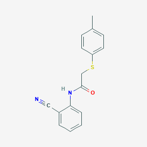 molecular formula C16H14N2OS B371333 N-(2-cyanophenyl)-2-[(4-methylphenyl)sulfanyl]acetamide CAS No. 270087-00-8