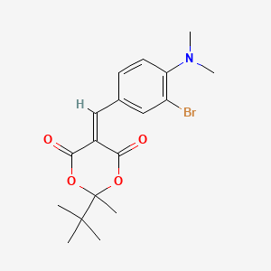 molecular formula C18H22BrNO4 B3713353 5-{[3-BROMO-4-(DIMETHYLAMINO)PHENYL]METHYLIDENE}-2-TERT-BUTYL-2-METHYL-1,3-DIOXANE-4,6-DIONE 