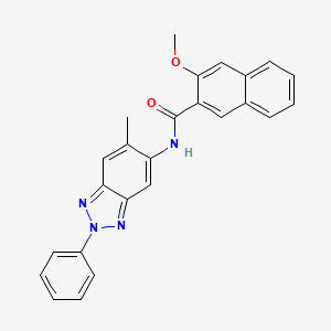 molecular formula C25H20N4O2 B3713359 3-methoxy-N-(6-methyl-2-phenyl-2H-1,2,3-benzotriazol-5-yl)-2-naphthamide 