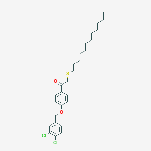 molecular formula C27H36Cl2O2S B371336 1-[4-[(3,4-Dichlorophenyl)methoxy]phenyl]-2-dodecylsulfanylethanone CAS No. 331461-28-0