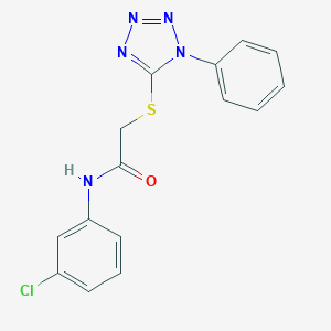 molecular formula C15H12ClN5OS B371337 N-(3-chlorophenyl)-2-[(1-phenyl-1H-1,2,3,4-tetrazol-5-yl)sulfanyl]acetamide CAS No. 329079-26-7