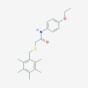 molecular formula C22H29NO2S B371338 N-(4-ethoxyphenyl)-2-[(2,3,4,5,6-pentamethylbenzyl)sulfanyl]acetamide CAS No. 306732-51-4