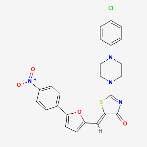 molecular formula C24H19ClN4O4S B3713389 2-[4-(4-chlorophenyl)-1-piperazinyl]-5-{[5-(4-nitrophenyl)-2-furyl]methylene}-1,3-thiazol-4(5H)-one 