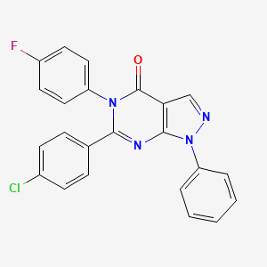 6-(4-chlorophenyl)-5-(4-fluorophenyl)-1-phenyl-1,5-dihydro-4H-pyrazolo[3,4-d]pyrimidin-4-one