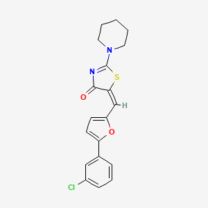 molecular formula C19H17ClN2O2S B3713393 (5E)-5-[[5-(3-chlorophenyl)furan-2-yl]methylidene]-2-piperidin-1-yl-1,3-thiazol-4-one 